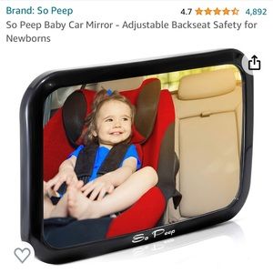 So Peep car mirror for backward facing baby car seat.